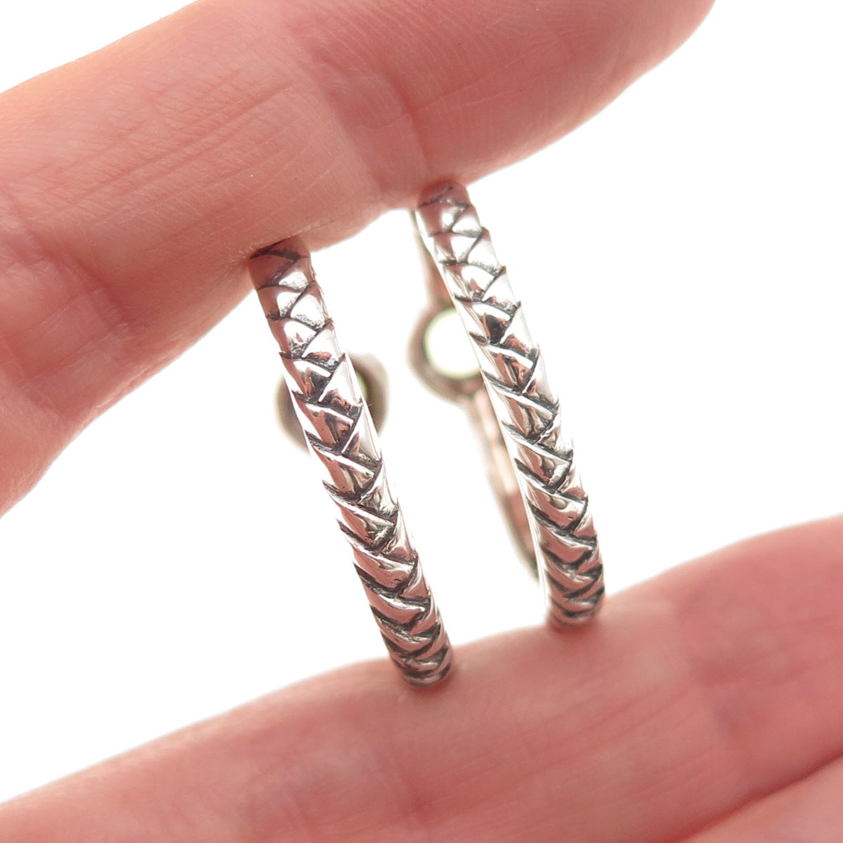 Effy BH 925 Sterling Silver 18K Gold Real Peridot Braided Hoop Earrings