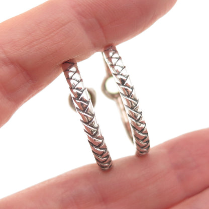 Effy BH 925 Sterling Silver 18K Gold Real Peridot Braided Hoop Earrings