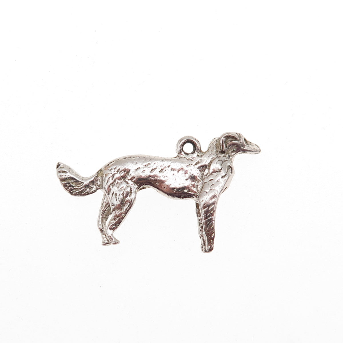 JEANOR 925 Sterling Silver Vintage Saluki Dog Oxidized Mini Charm Pendant