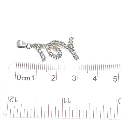 925 Sterling Silver Round-Cut C Z 12 Lucky Number Minimalist Charm Pendant