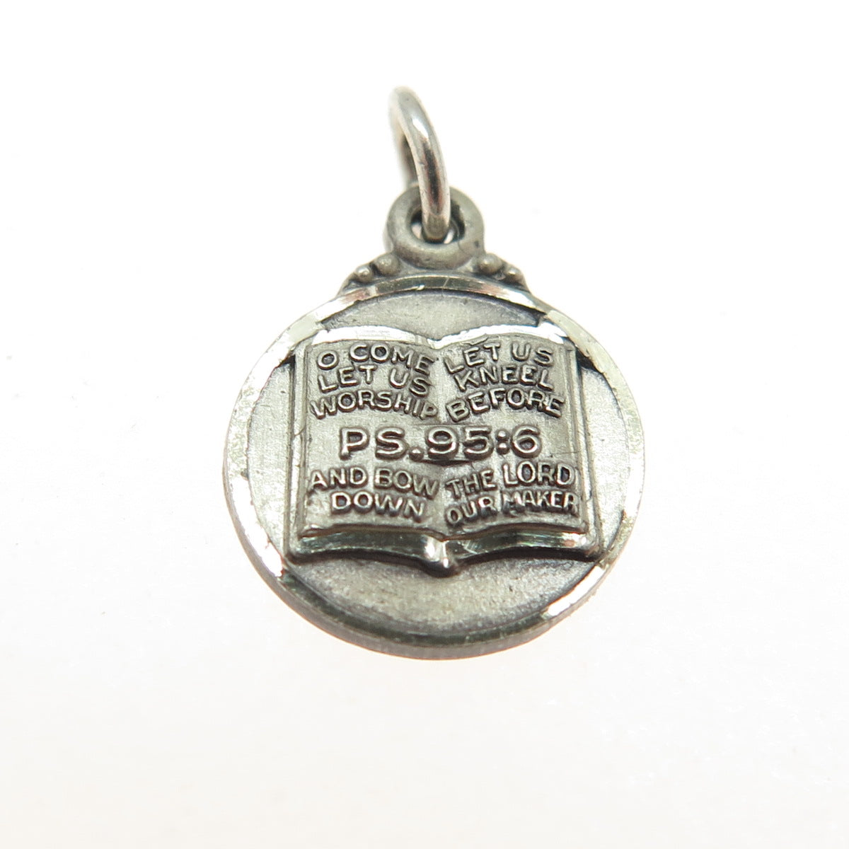 HAYWARD Sterling Silver Antique Psalm 95:6 "I Am A Baptist" Minimalist Pendant