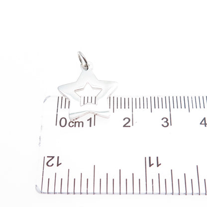 925 Sterling Silver Vintage Open Star Minimalist Charm Pendant