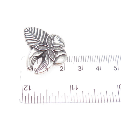 925 Sterling Silver Vintage World Peace Hands Butterfly Pin Brooch / Pendant