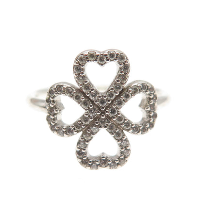 Pandora 925 Sterling Silver Round-Cut C Z Petals of Love Ring Size 6.25