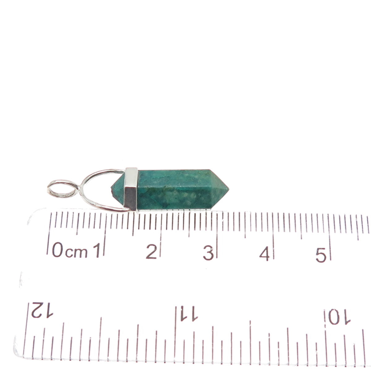 925 Sterling Silver Vintage Real Azurite Amulet Charm Pendant