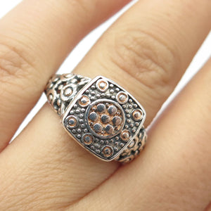 925 Sterling Silver Vintage Ethnic Ring Size 7