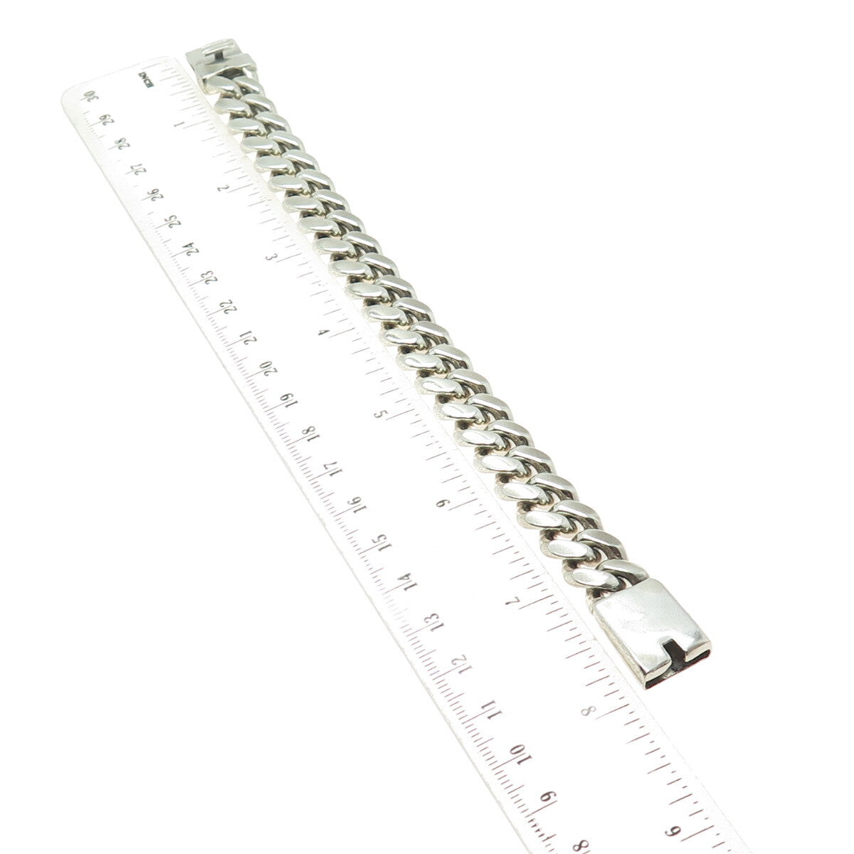 925 Sterling Silver Vintage Solid 69.7g Miami Cuban Link Bracelet 7"