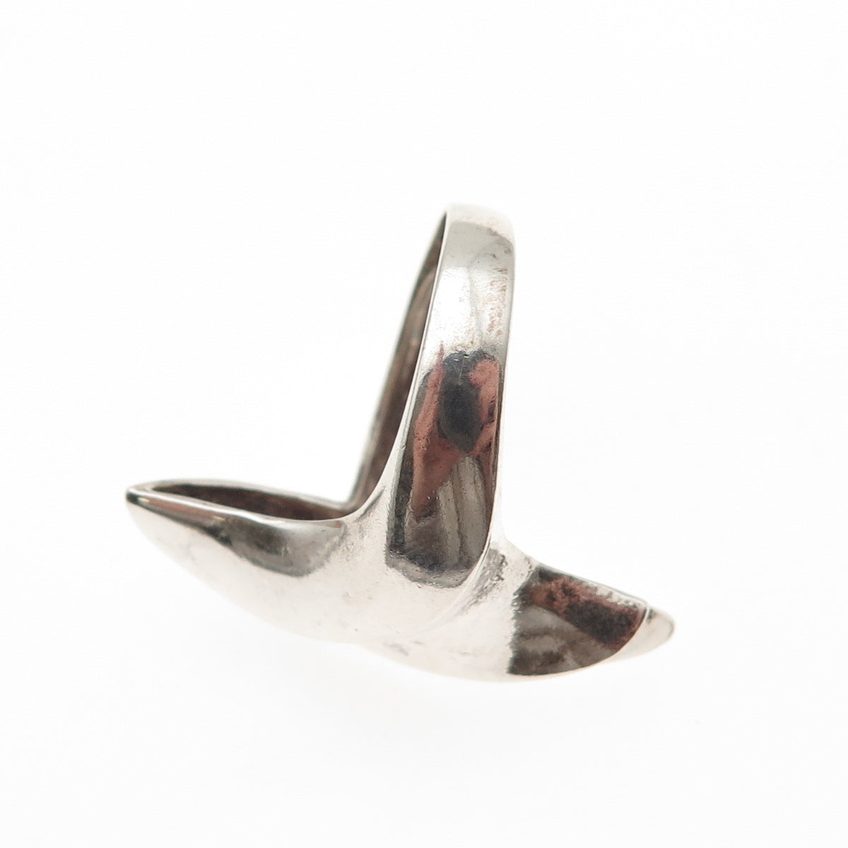 925 Sterling Silver Vintage Modernist Bypass Ring Size 4.75