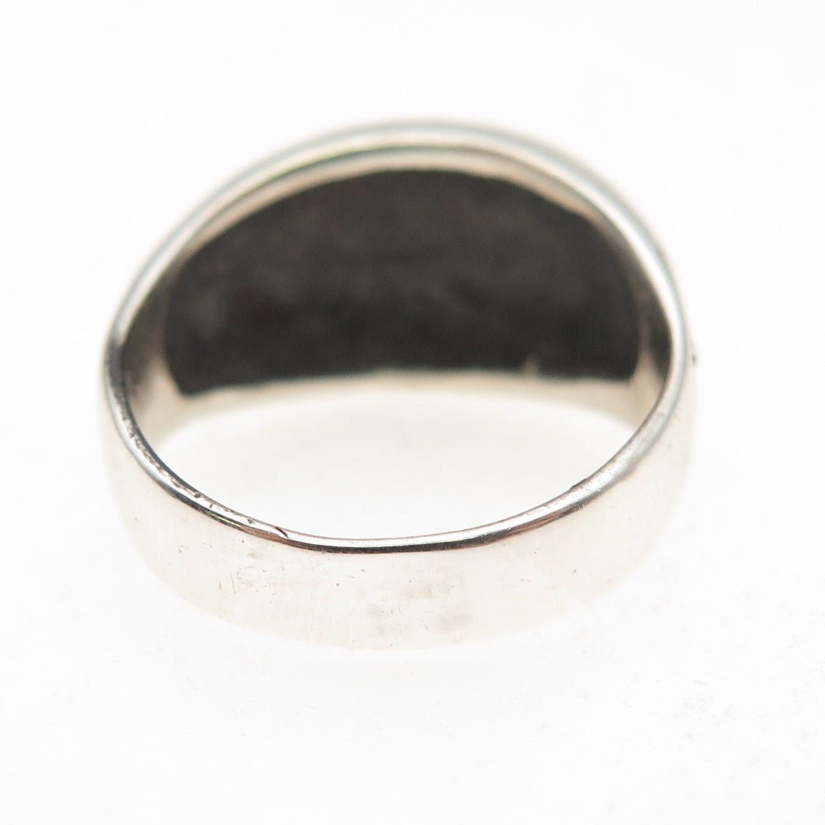 Chapal Zenray 925 Sterling Silver Vintage Modernist Ribbed Oxidized Ring Size 6