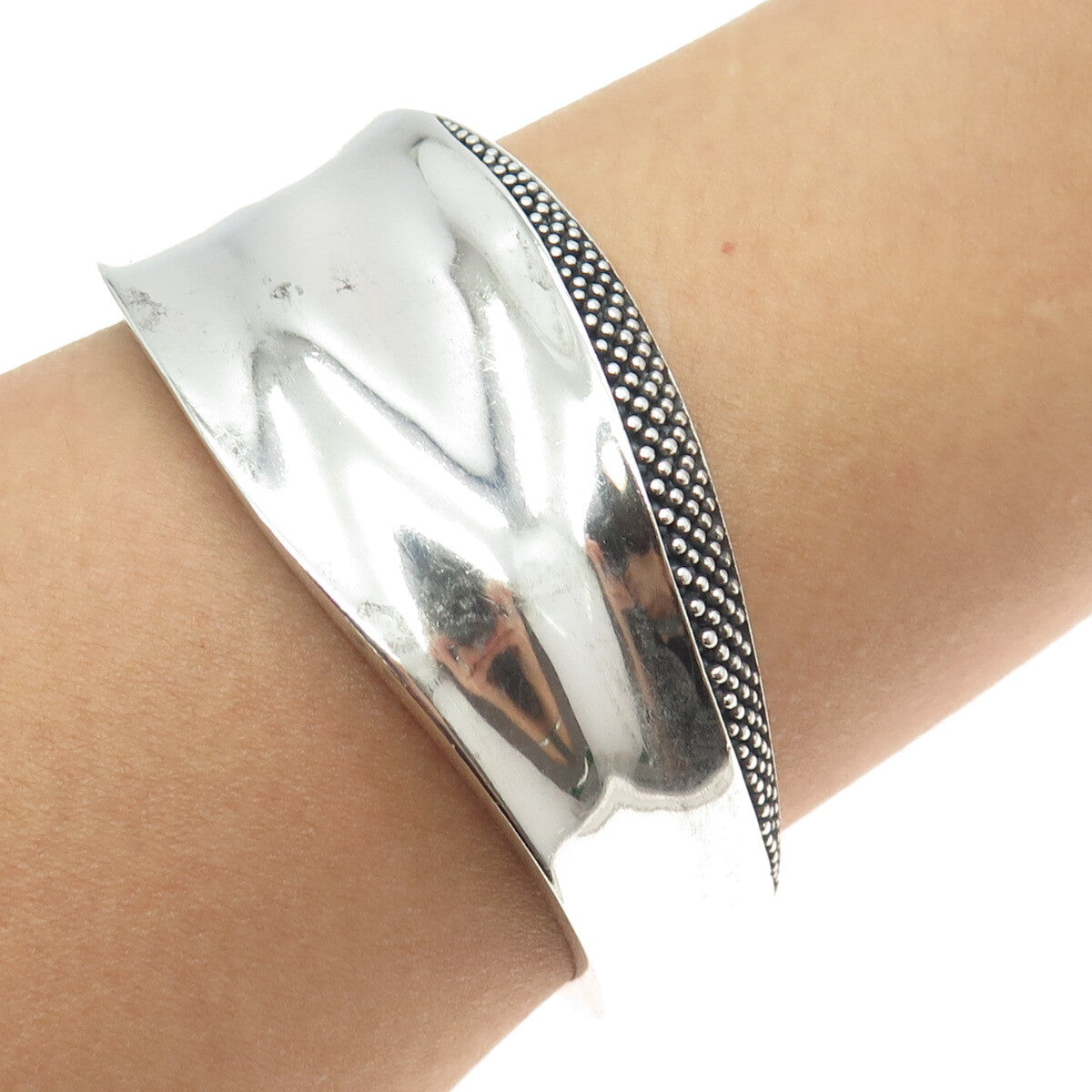 MICHAEL DAWKINS 925 Sterling Silver Vintage Modernist Adjustable Bracelet 7.25"