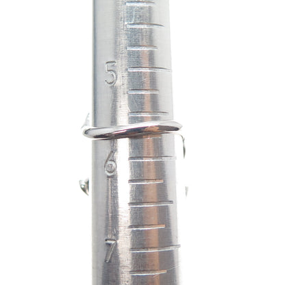 925 Sterling Silver Real Heart Round-Cut Citrine & C Z Lily Ring Size 5.75