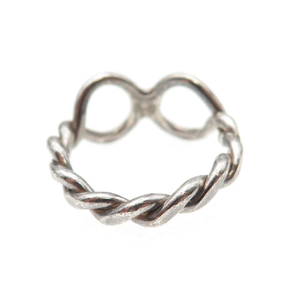 925 Sterling Silver Vintage Infinity Twisted Oxidized Ring Size 5.25