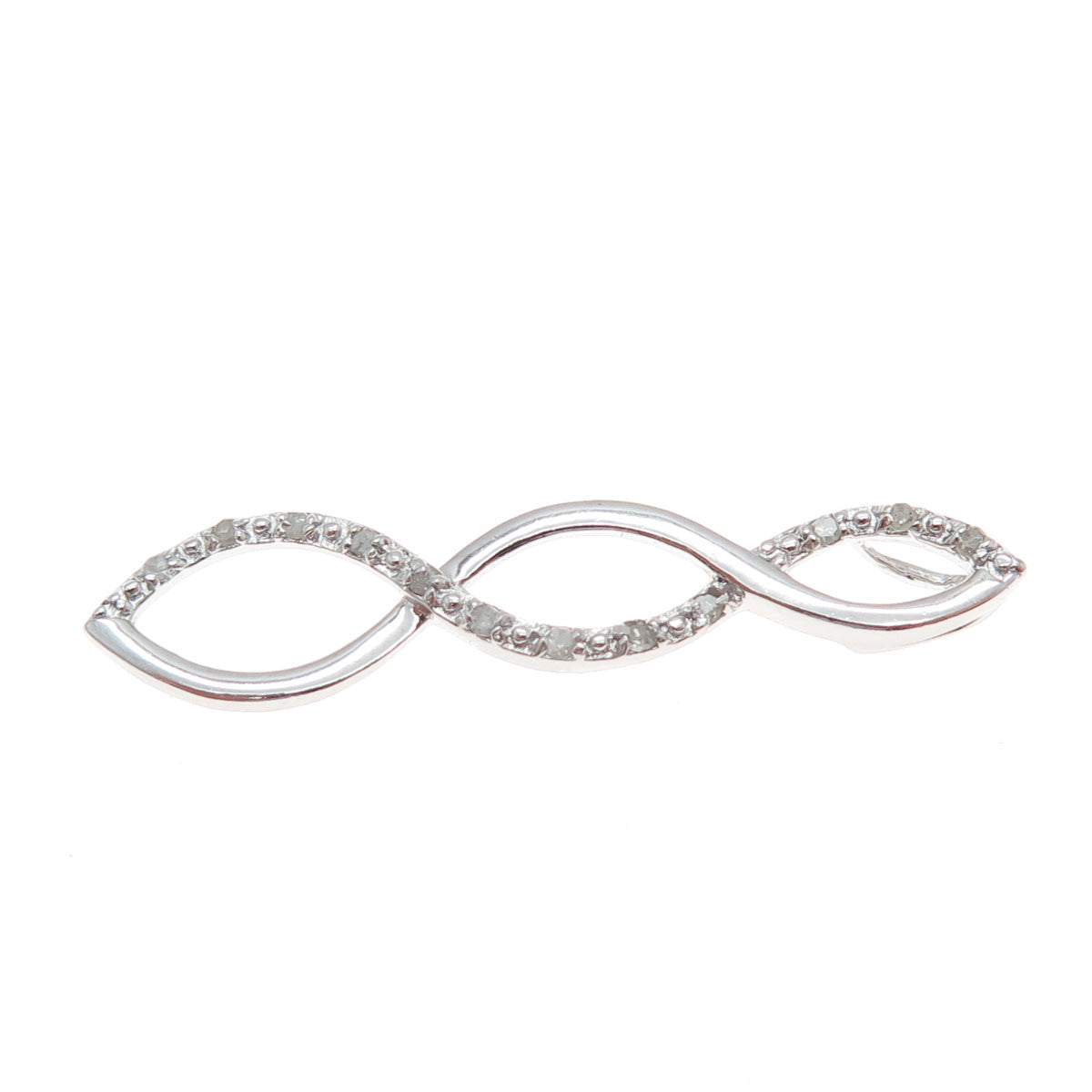 CHARLES WINSTON 925 Sterling Silver Real Diamond Infinity Slide Pendant