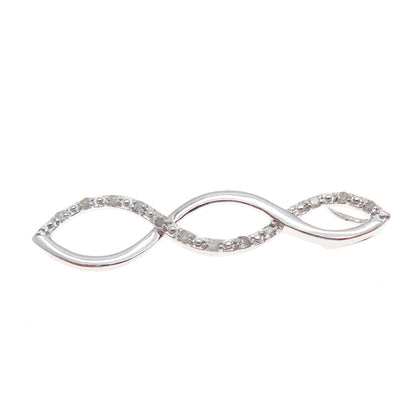 CHARLES WINSTON 925 Sterling Silver Real Diamond Infinity Slide Pendant