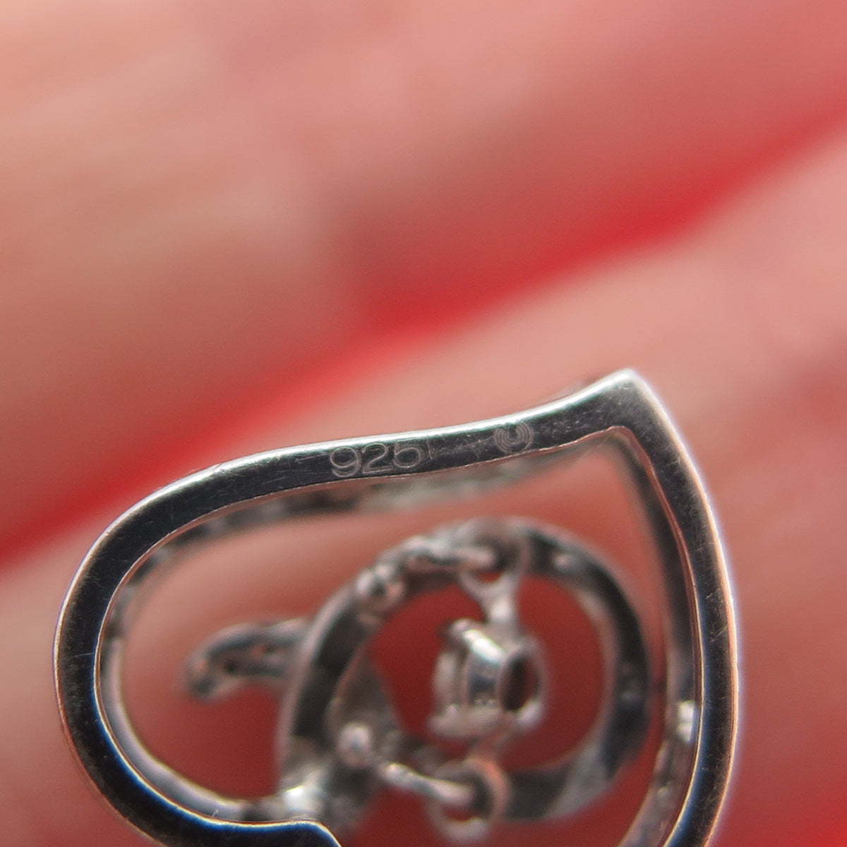 925 Sterling Silver Round-Cut C Z Swirl Heart Minimalist Charm Slide Pendant