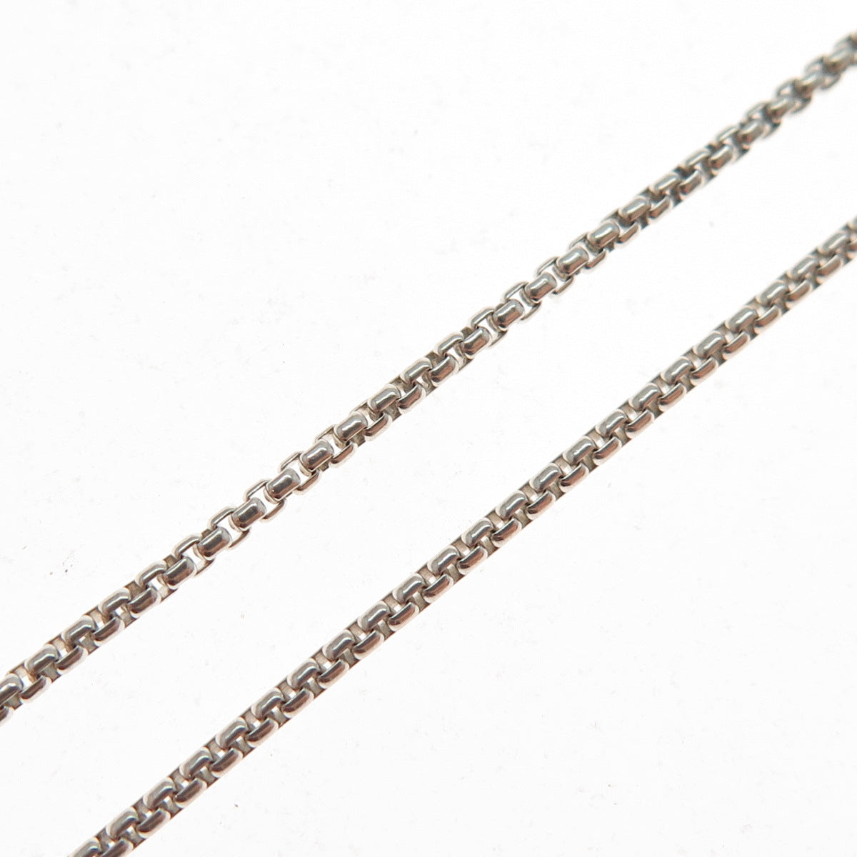 925 Sterling Silver Vintage Round Box Chain Necklace 32"
