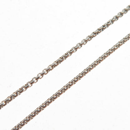 925 Sterling Silver Vintage Round Box Chain Necklace 32"