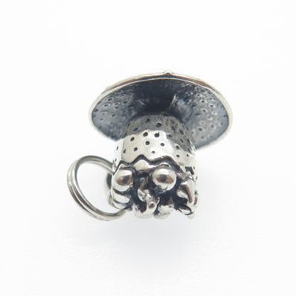 925 Sterling Silver Vintage Coffee Cup Oxidized Minimalist 3D Charm Pendant