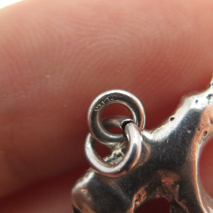 925 Sterling Silver Antique Wolf Romulus & Remus Minimalist Charm Pendant