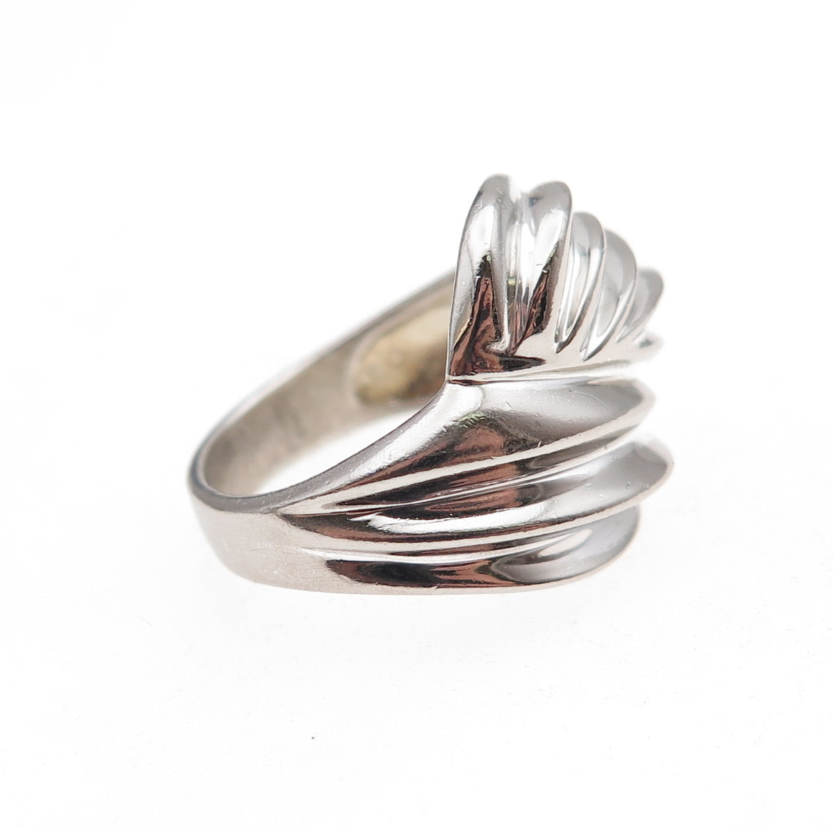 925 Sterling Silver Vintage Modernist Oxidized Ring Size 5.25