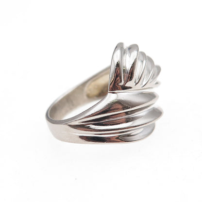 925 Sterling Silver Vintage Modernist Oxidized Ring Size 5.25