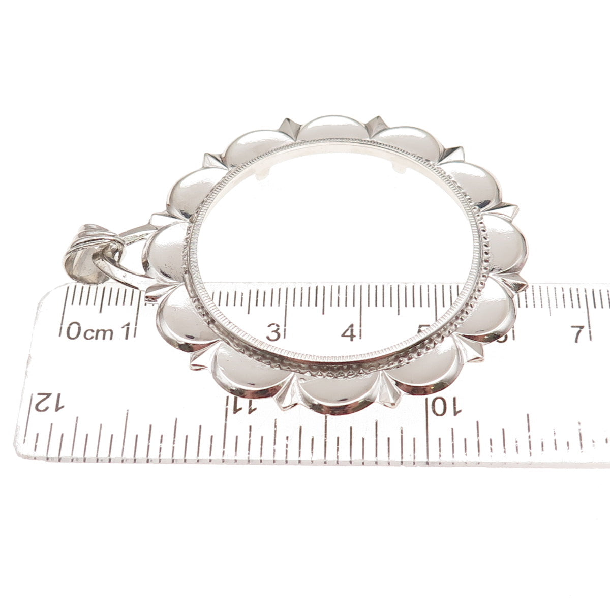 Rand & Paseka 925 Sterling Silver Vintage Morgan Coin Frame Holder Pendant