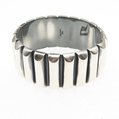 Calvin Klein Sterling Silver Vintage Heavy 99.6g Ribbed Bangle Bracelet 7.25"
