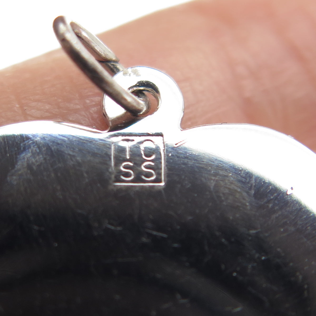 TOWN & COUNTRY Sterling Silver Vintage Rhinestone Happy Birthday Heart Pendant