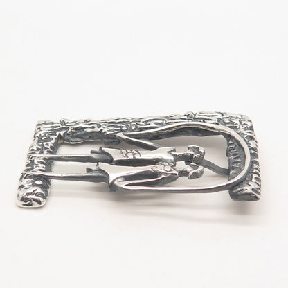 925 Sterling Silver Vintage Mexico ROCA Girls Textured Slide Pendant
