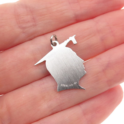 Griffith & Sons 925 Sterling Silver Vintage Graduation Mini Charm Pendant