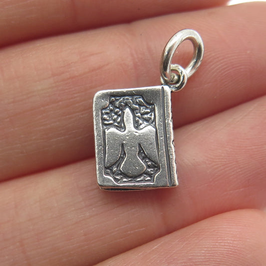 SHUBE 925 Sterling Silver Vintage Holy Bible Minimalist Charm Pendant
