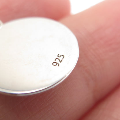 925 Sterling Silver Red Enamel Female Sign & Heart Minimalist Charm Pendant