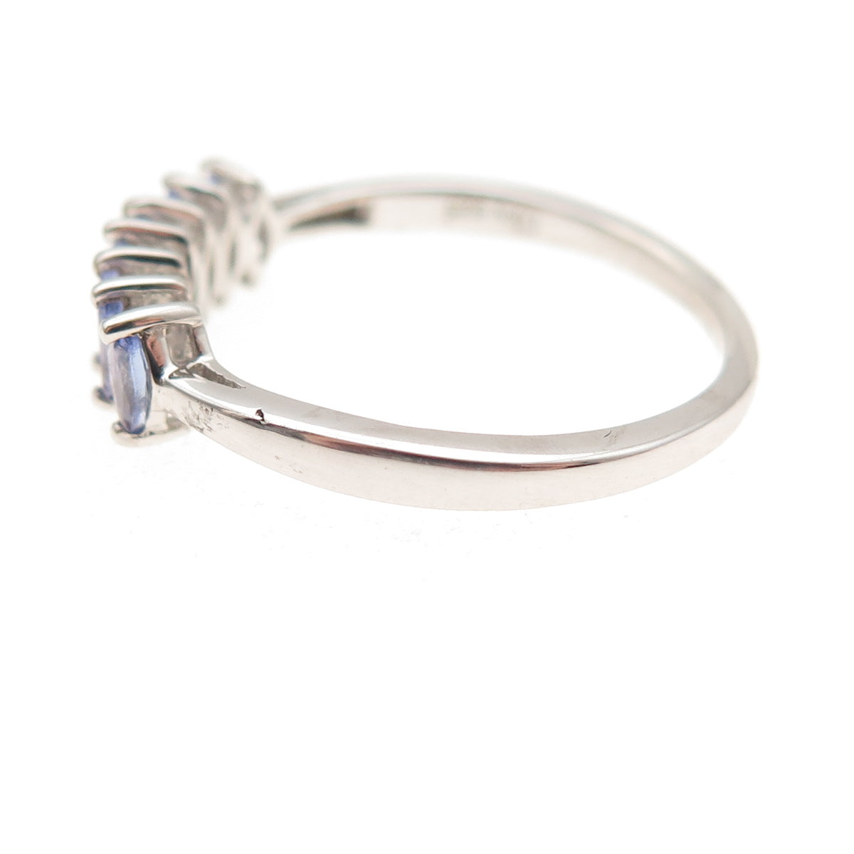 D'Joy 925 Sterling Silver Real Marquise-Cut Tanzanite Ring Size 8.25