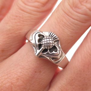 Peter Stone 925 Sterling Silver Vintage Scottish Thistle Ring Size 10.25