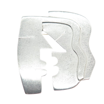 925 Sterling Silver Vintage Mexico Modernist Couple Kiss Pin Brooch