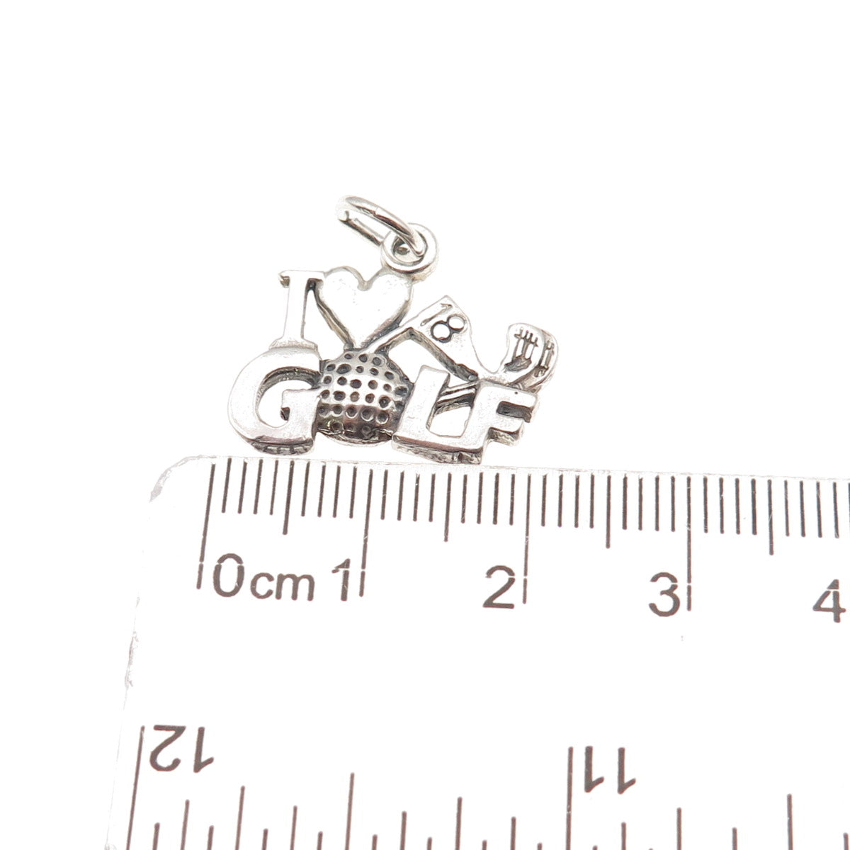Sundancer 925 Sterling Silver Vintage I Love Golf Mini Charm Pendant