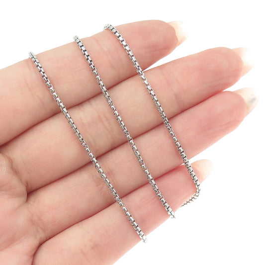 925 Sterling Silver Italy Venetian Chain Necklace 20"