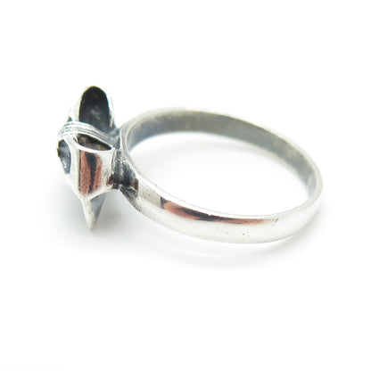 925 Sterling Silver Vintage Bow Oxidized Ring Size 4.5