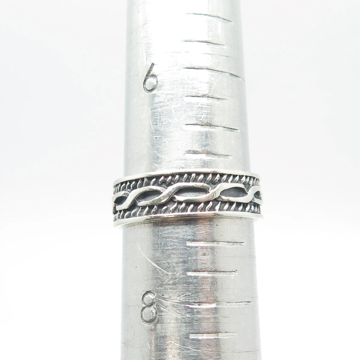 925 Sterling Silver Vintage Braided Band Ring Size 7.25