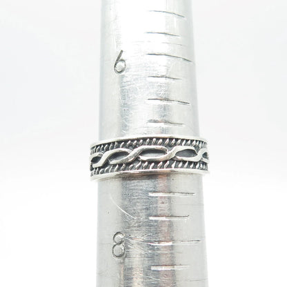 925 Sterling Silver Vintage Braided Band Ring Size 7.25