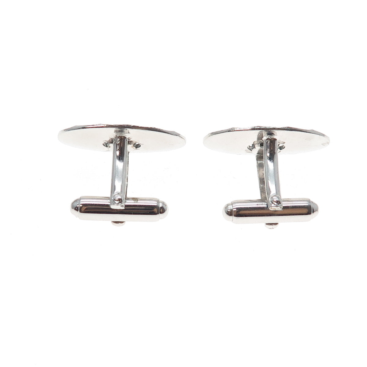 ANSON 925 Sterling Silver Antique Art Deco Real Black Sapphire Cufflinks