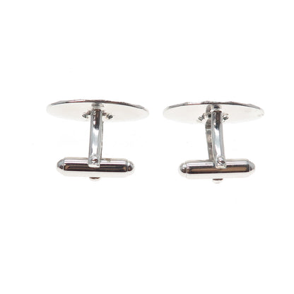 ANSON 925 Sterling Silver Antique Art Deco Real Black Sapphire Cufflinks