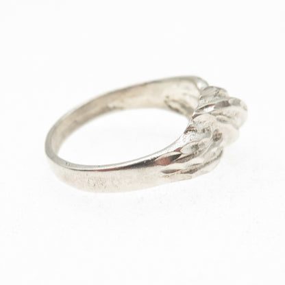 925 Sterling Silver Vintage Modernist Ring Size 7.5