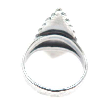 925 Sterling Silver Vintage Real Black Onyx Cannetille Oxidized Ring Size 6.25