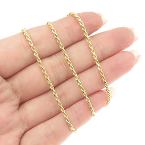 P. LUX 925 Sterling Silver Gold Plated Italy Twisted Rope Chain Necklace 16"