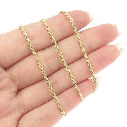 P. LUX 925 Sterling Silver Gold Plated Italy Twisted Rope Chain Necklace 16"