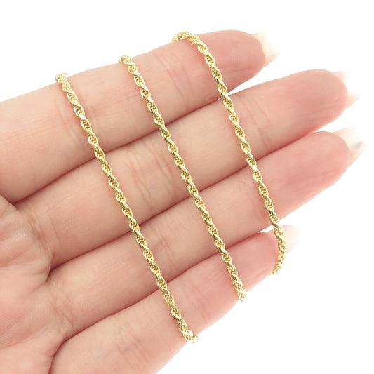 P. LUX 925 Sterling Silver Gold Plated Italy Twisted Rope Chain Necklace 16"