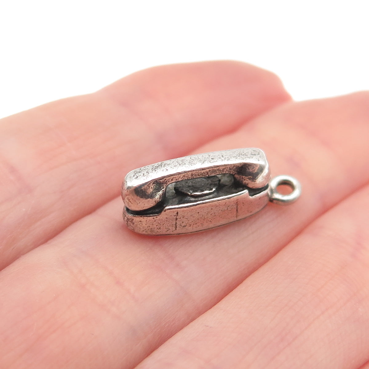 Balfour Sterling Silver Vintage Princess Attendance Phone 3D Mini Charm Pendant