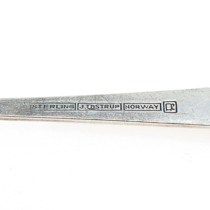 J. TOSTRUP 925 Sterling Silver Antique Art Deco Norway Enamel Coffee Spoon