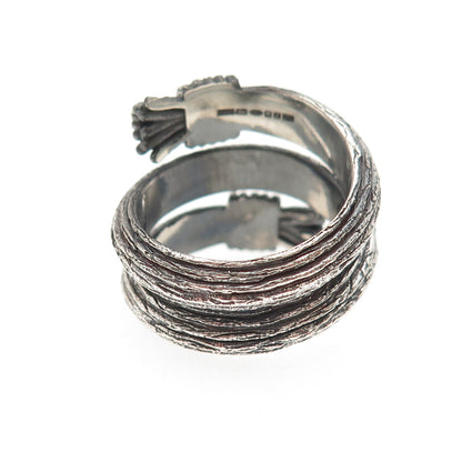 Bleue Burnham Sterling Silver London Adjustable Oxidized Spiral Ring Size 6.5